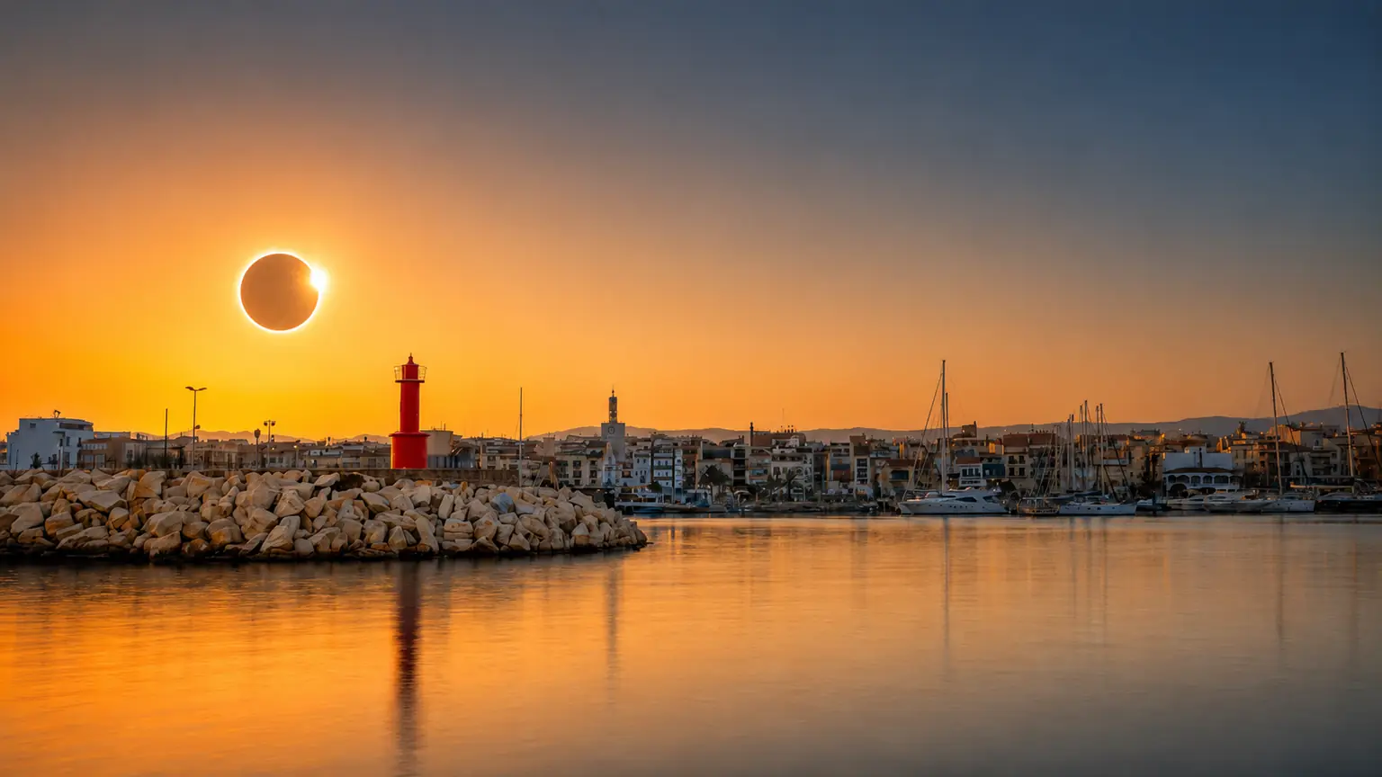 Eclipse solar desde barco en Cambrils