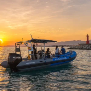 Eclipse solar desde barco en Cambrils al atardecer